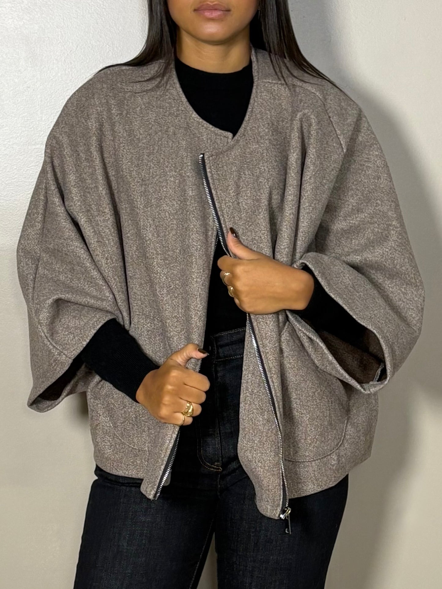 Veste zippé façon laine Sana