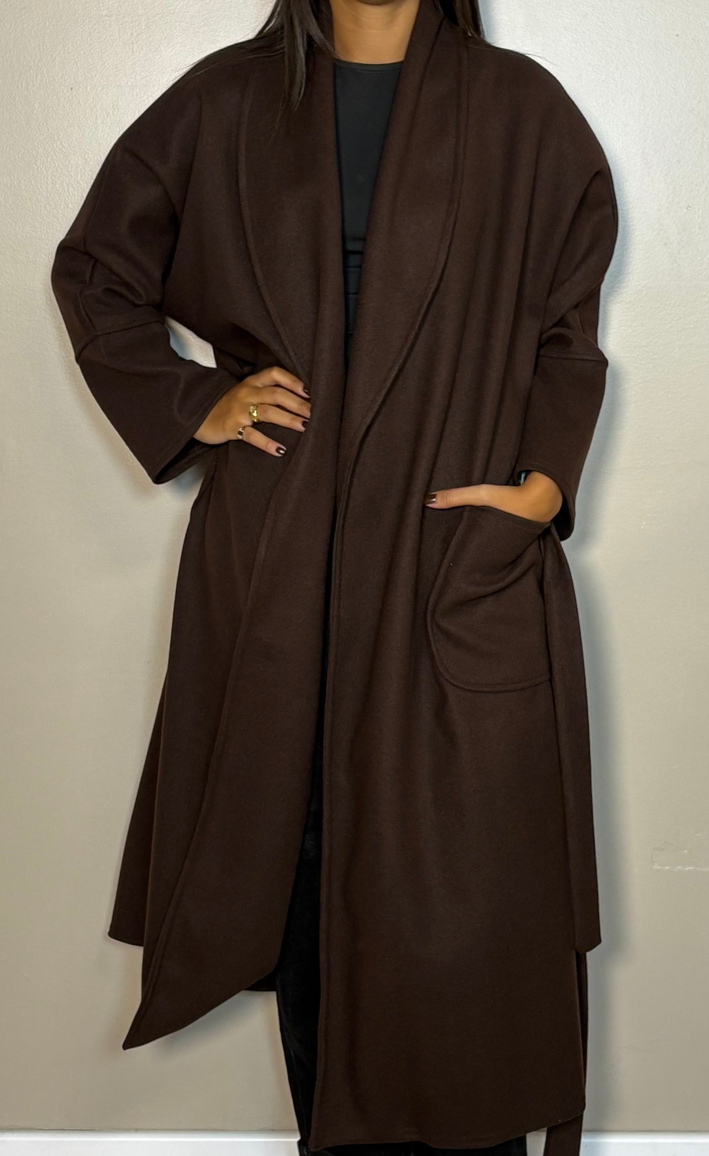 Veste longue avec ceinture PRESCILLA