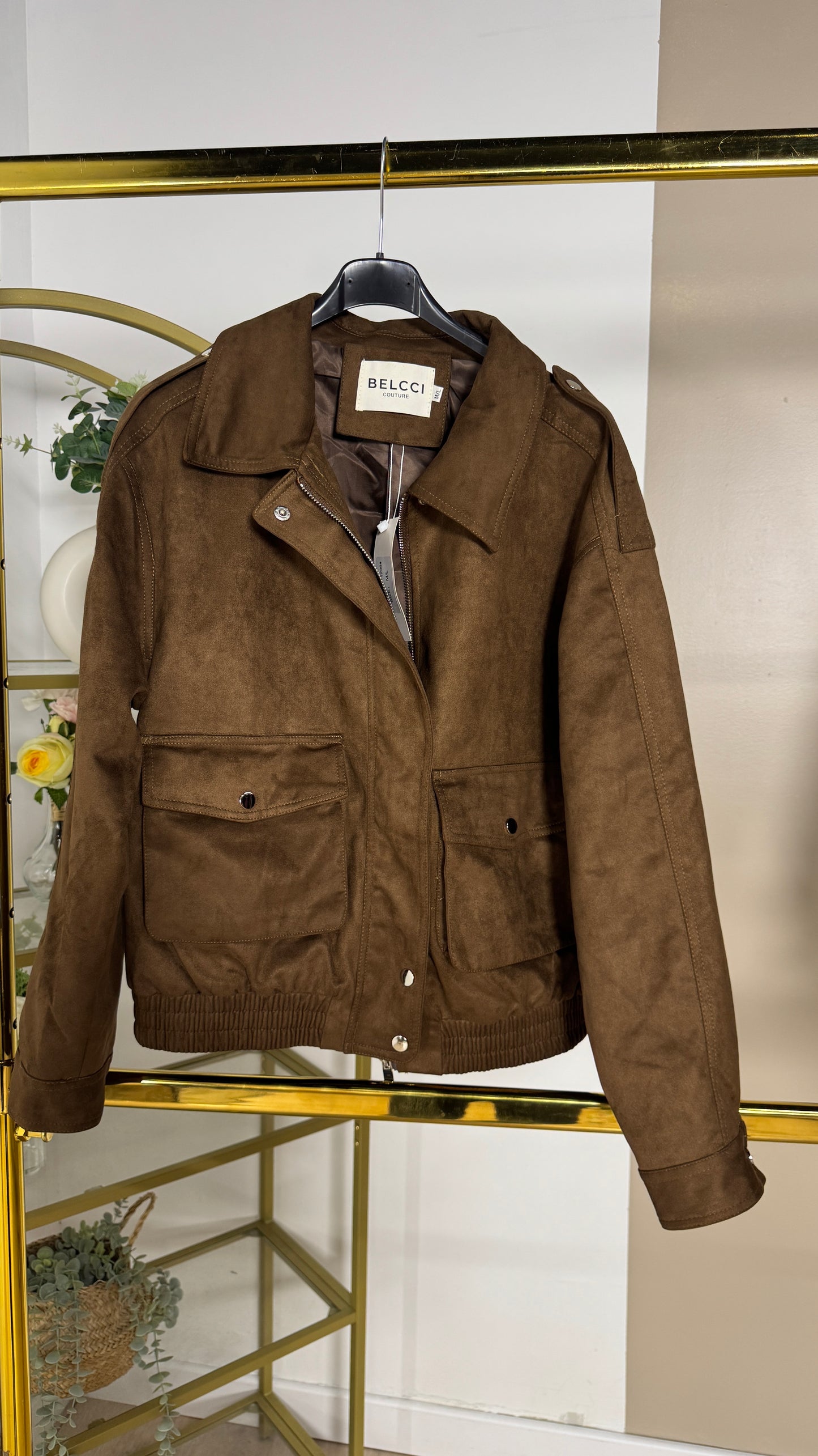 Veste façon daim doublée avec zip