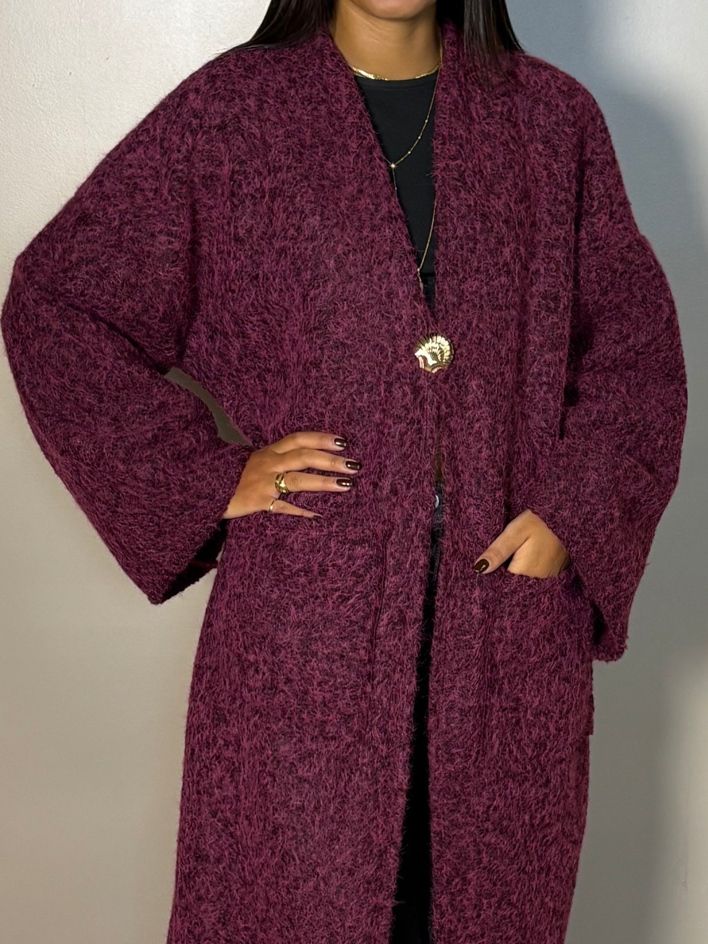 Gilet long tricot pilou Julia