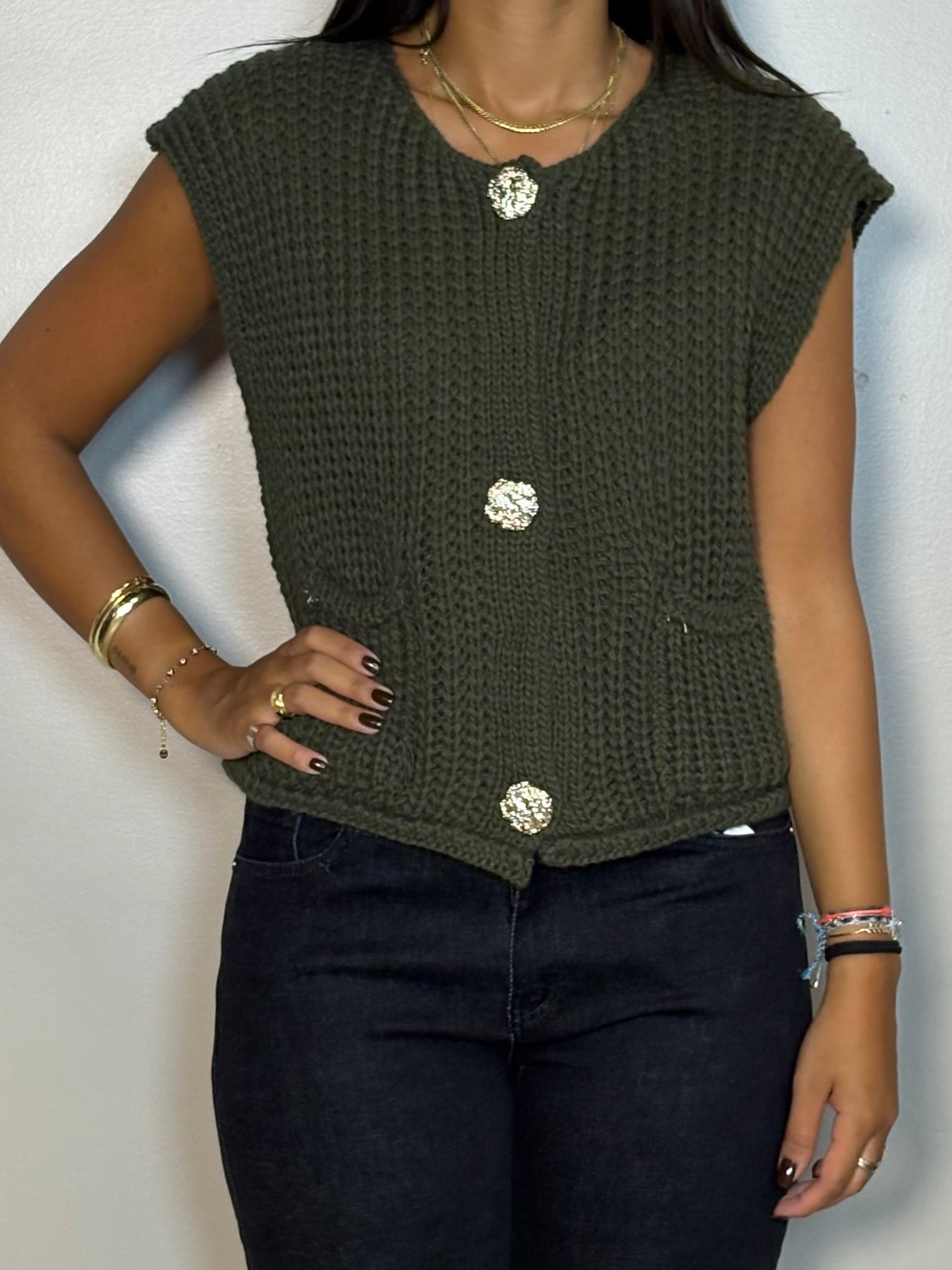 Cardigan tricoter en maille INES
