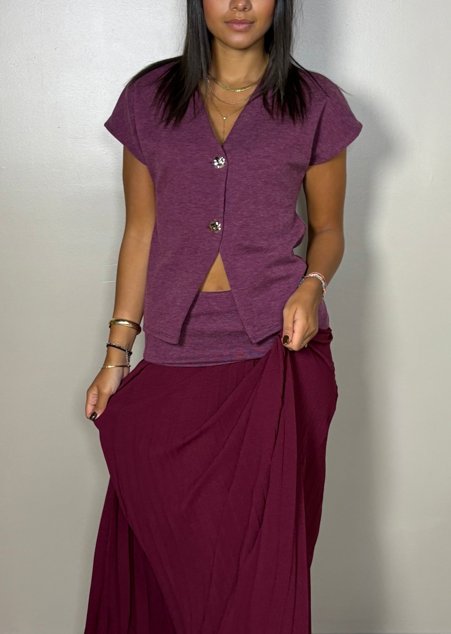 Ensemble tee shirt et jupe long Samantha