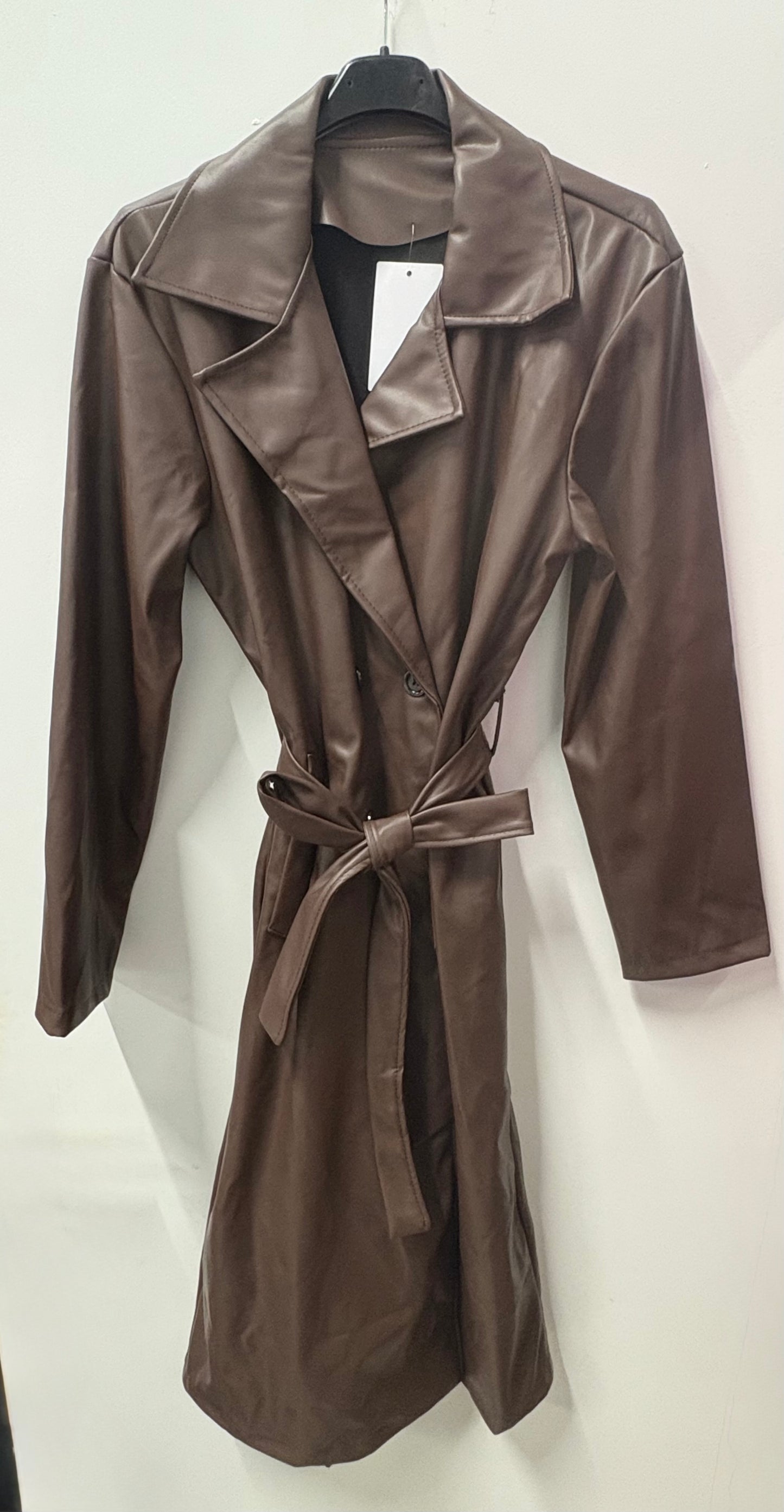 Trench long en similicuir Valery