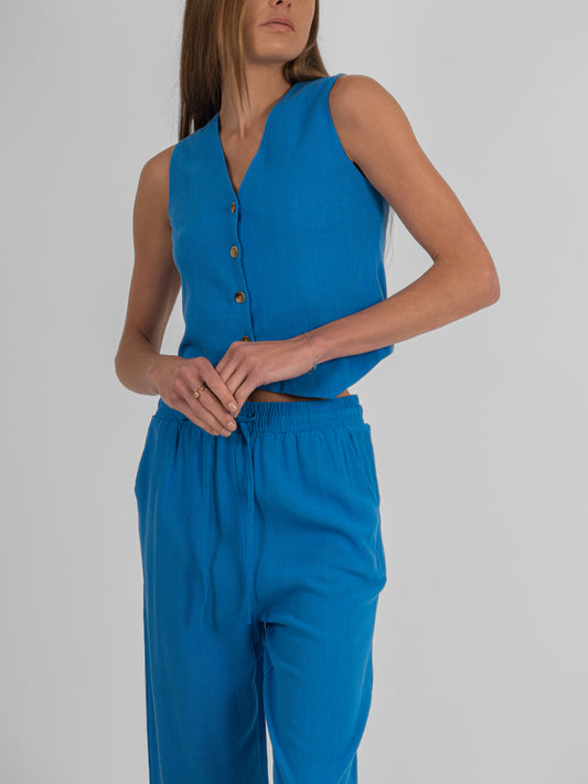 Ensemble sans manches en lin - P1