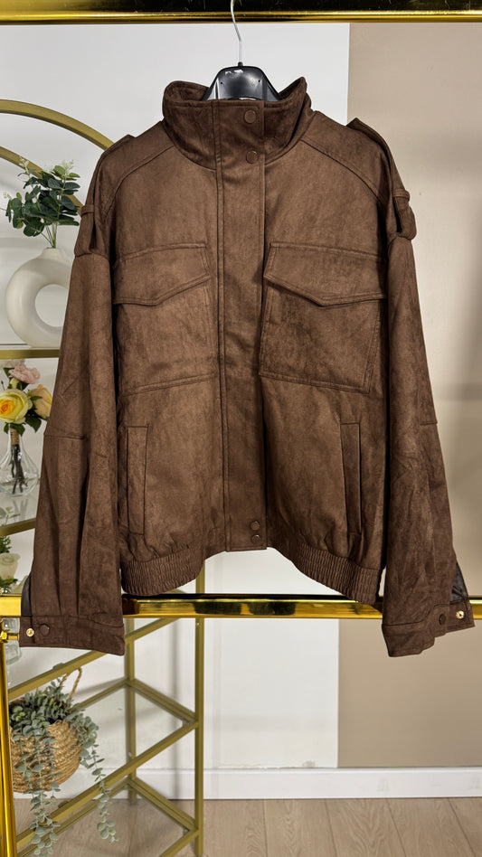 Veste façon daim avec poches doublée avec zip