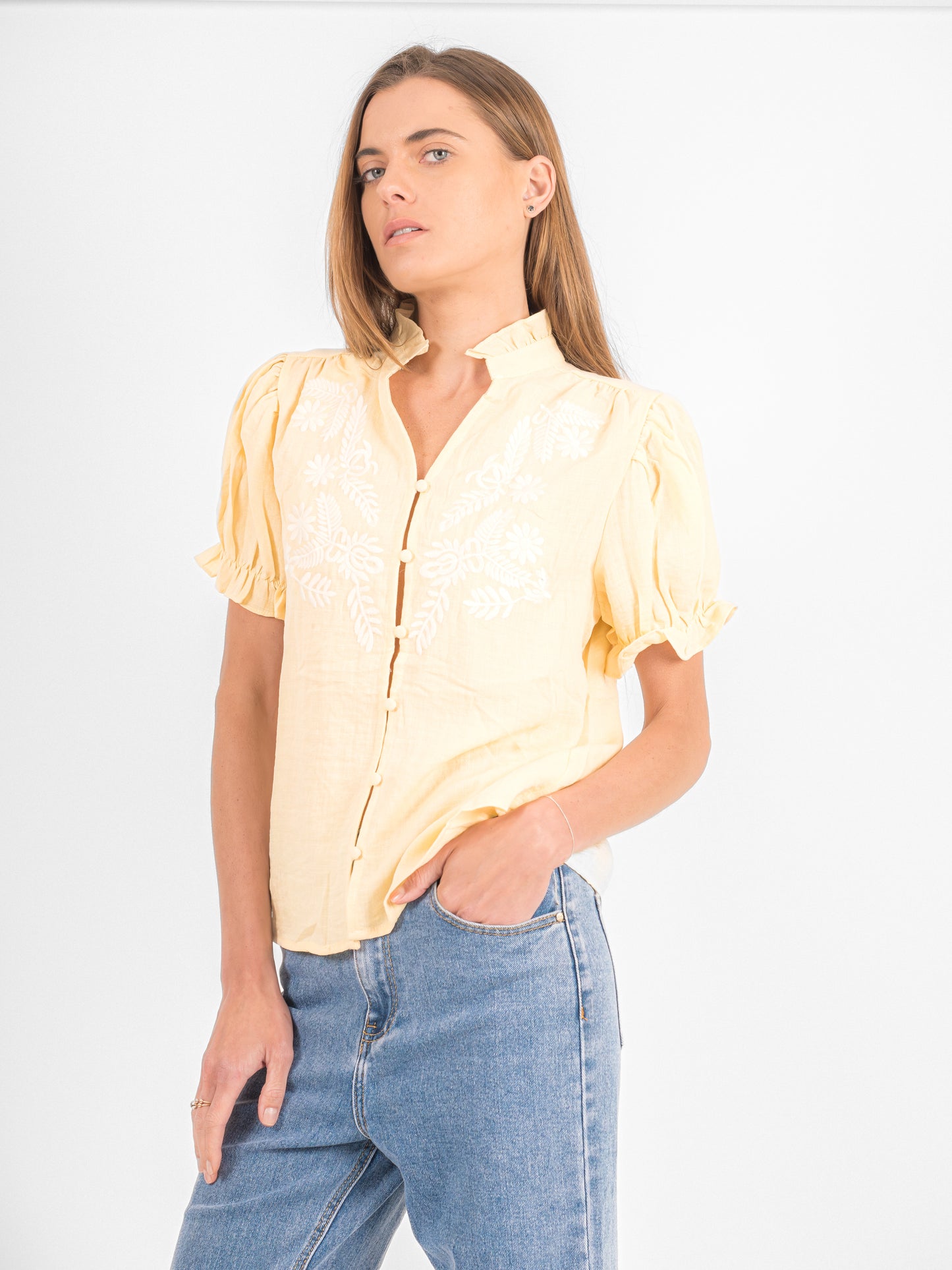 Chemise brodée à manche courte - P3 PA