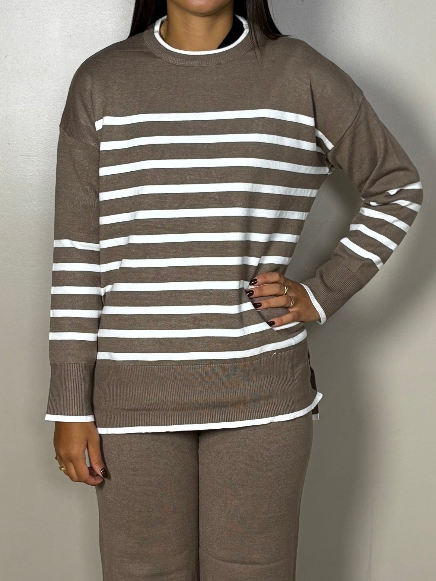 Ensemble rayé décontracté Sandy