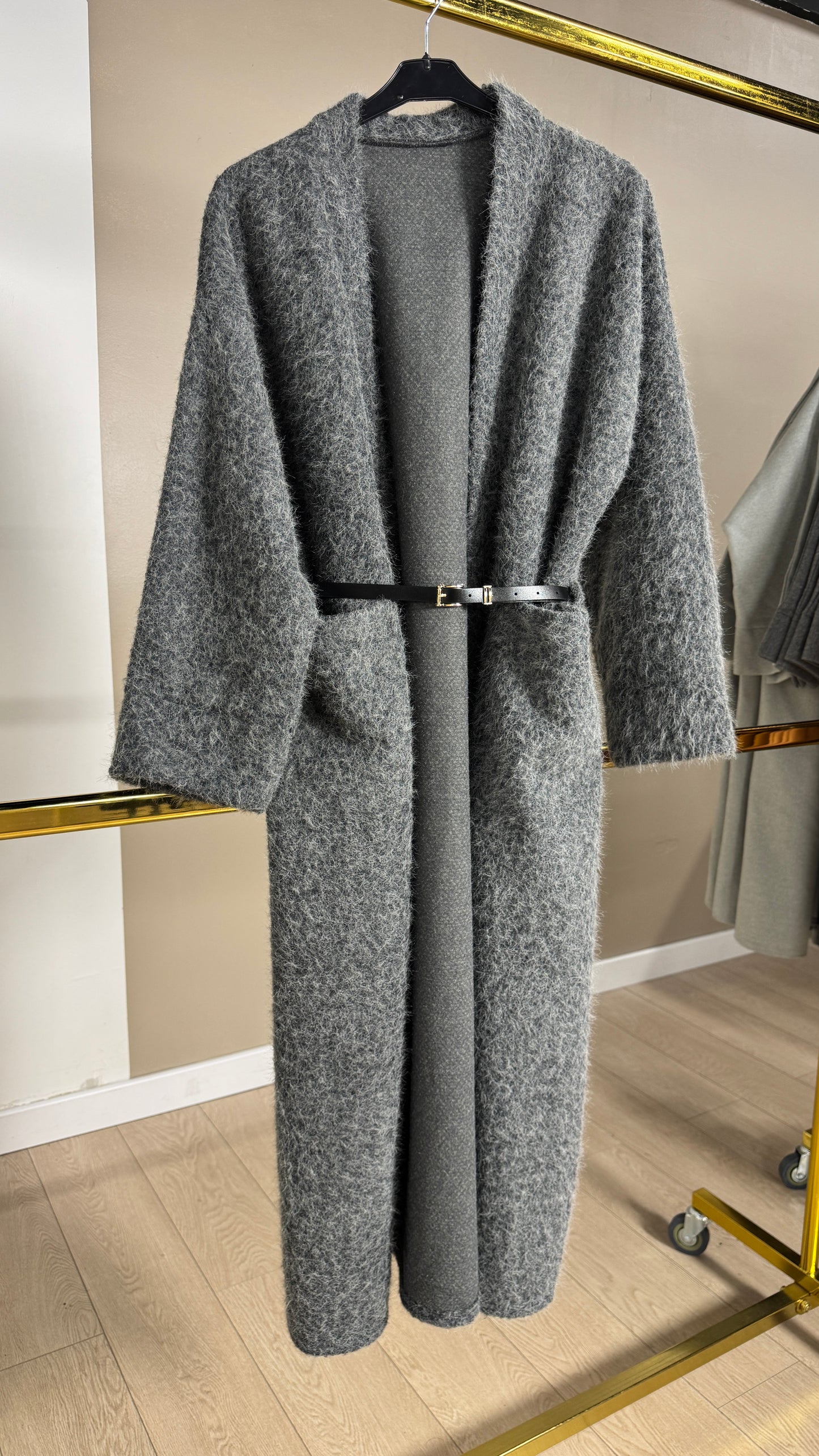 Gilet long pilou pilou avec ceinture