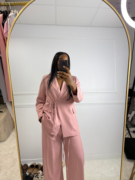 Ensemble blazer à cordon