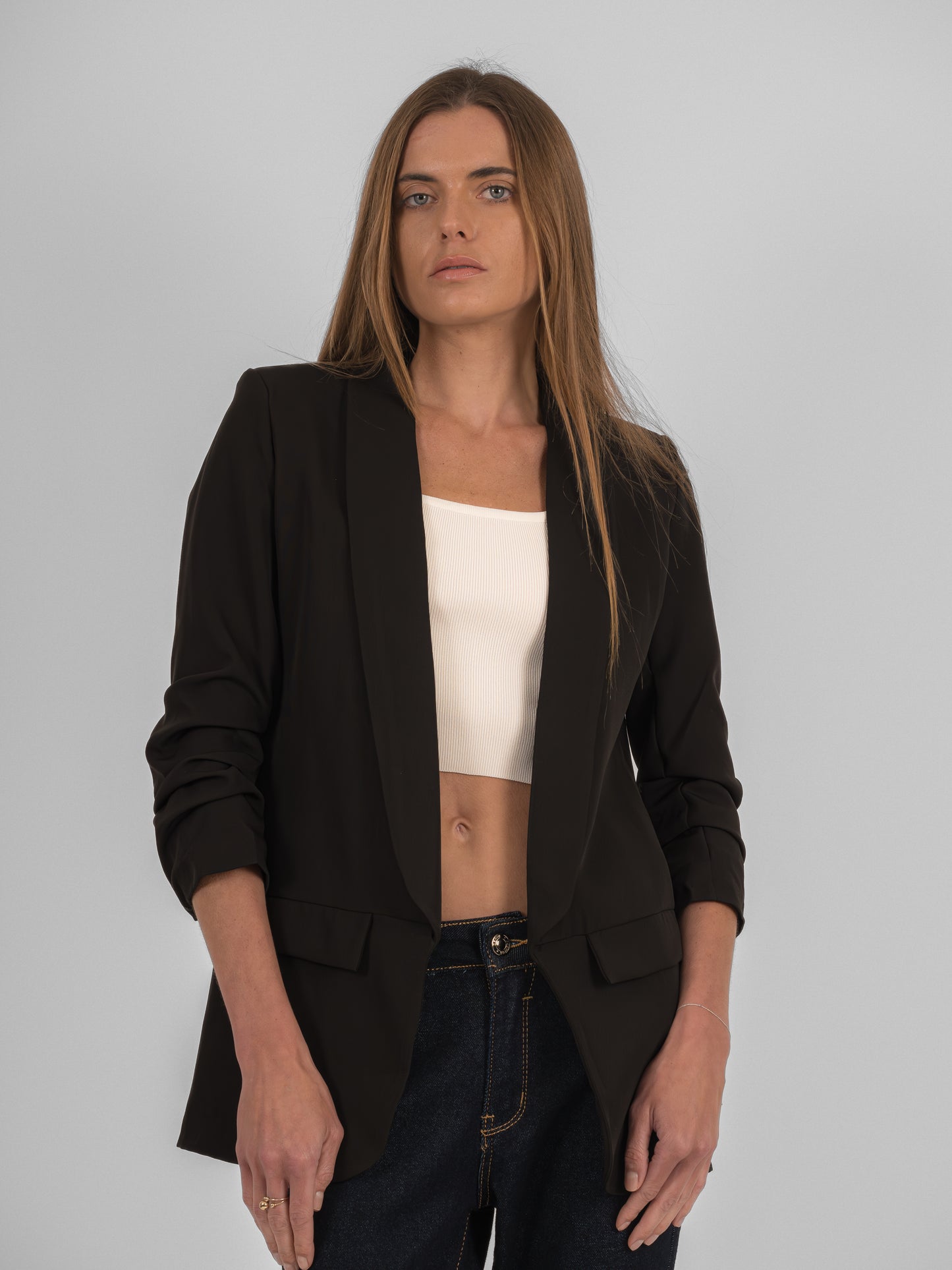 Veste blazer à manches relevées