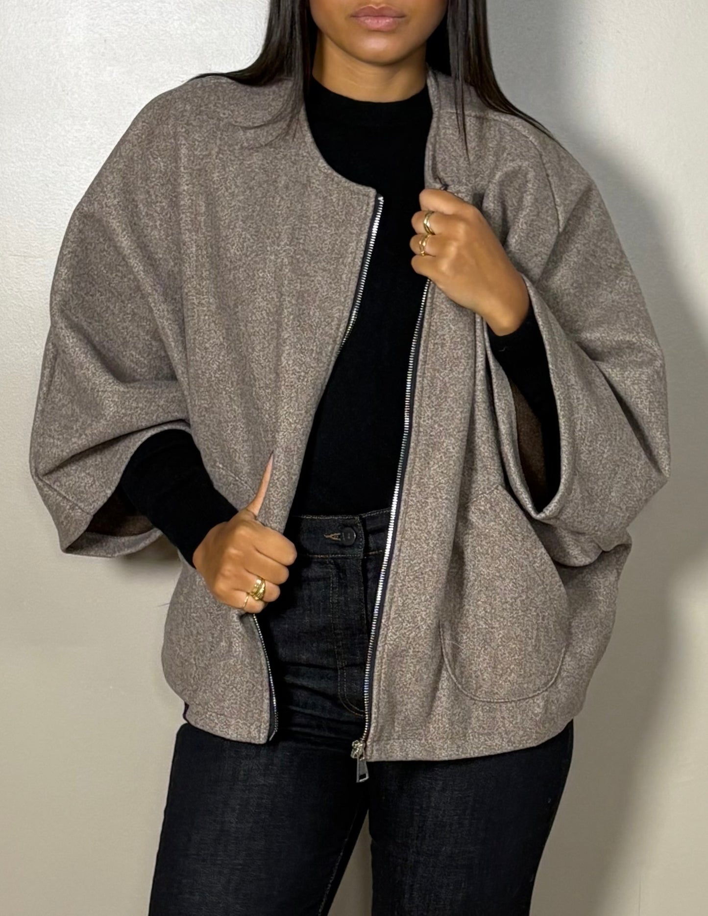 Veste zippé façon laine Sana