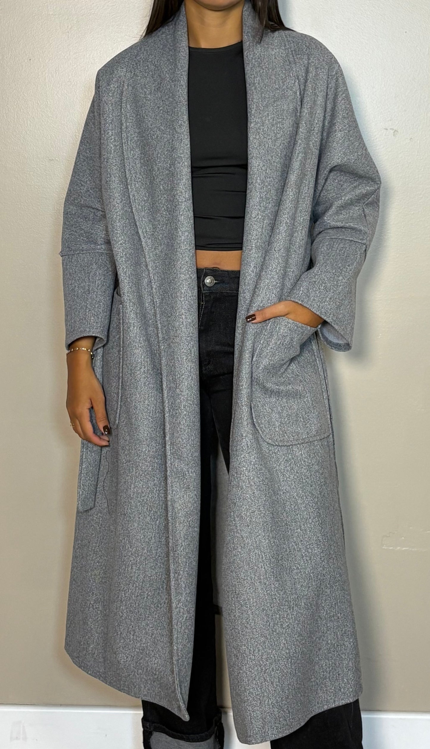 Veste longue avec ceinture PRESCILLA