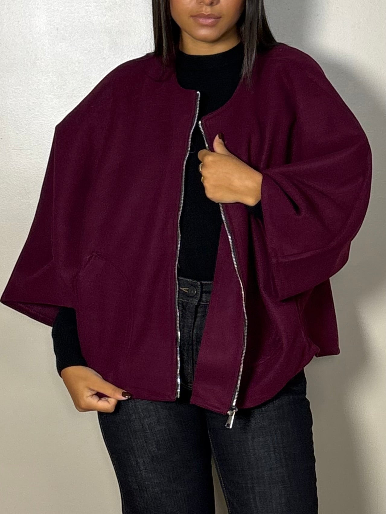 Veste zippé façon laine Sana