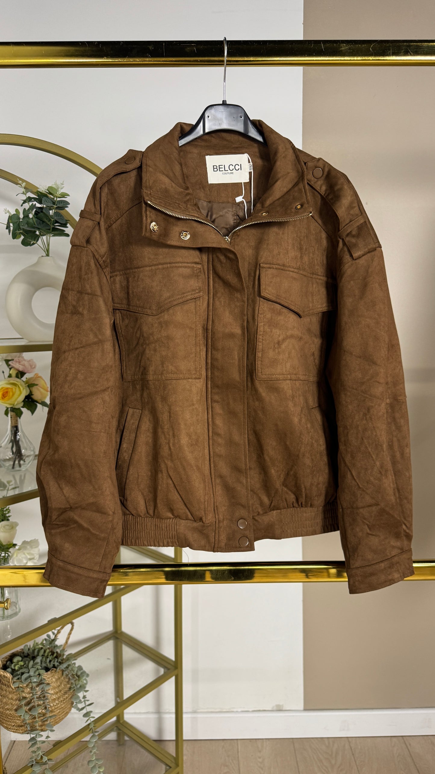 Veste façon daim avec poches doublée avec zip