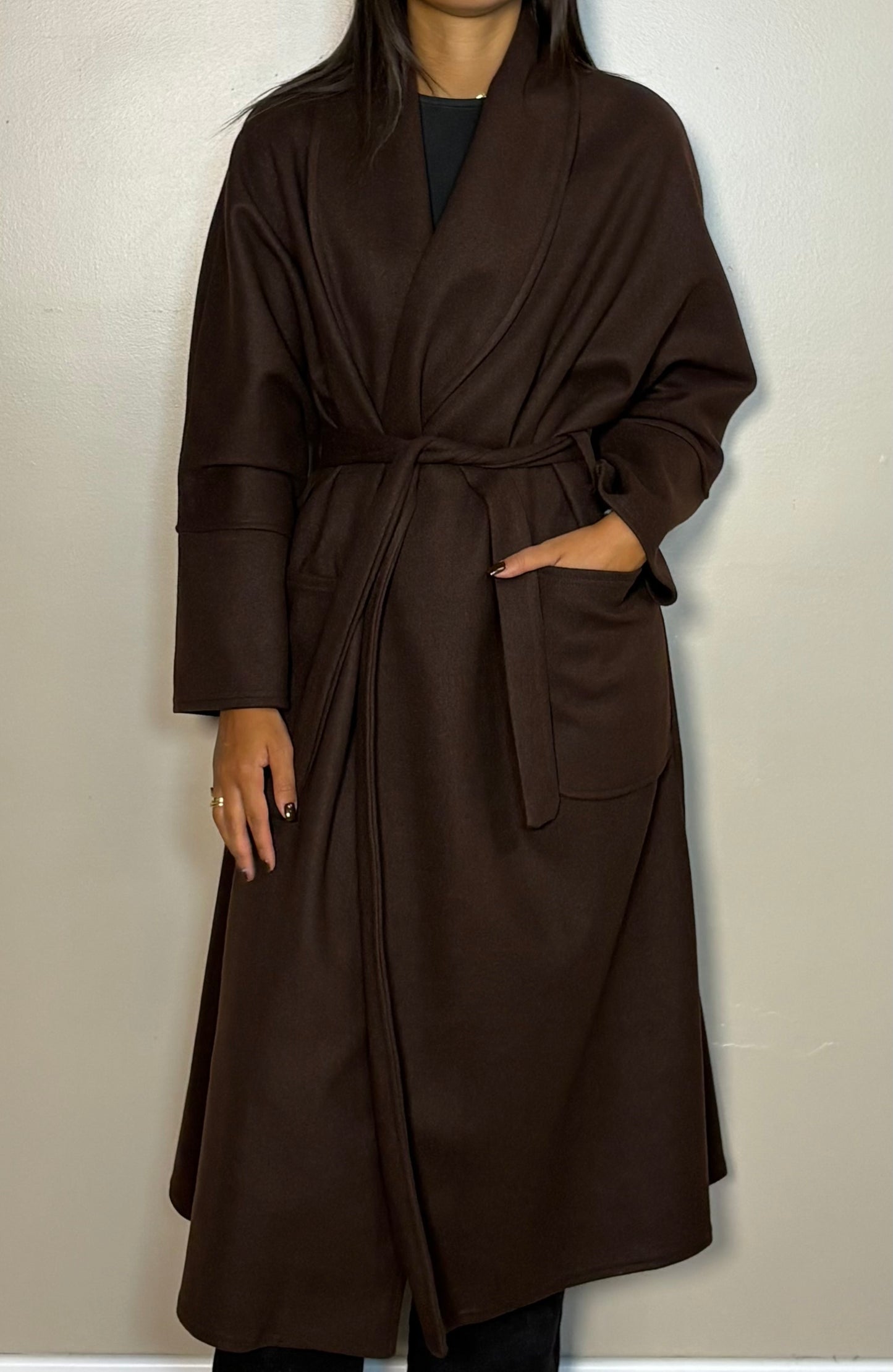 Veste longue avec ceinture PRESCILLA