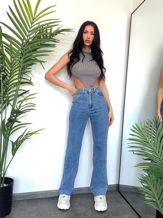 Jean wide leg stretch