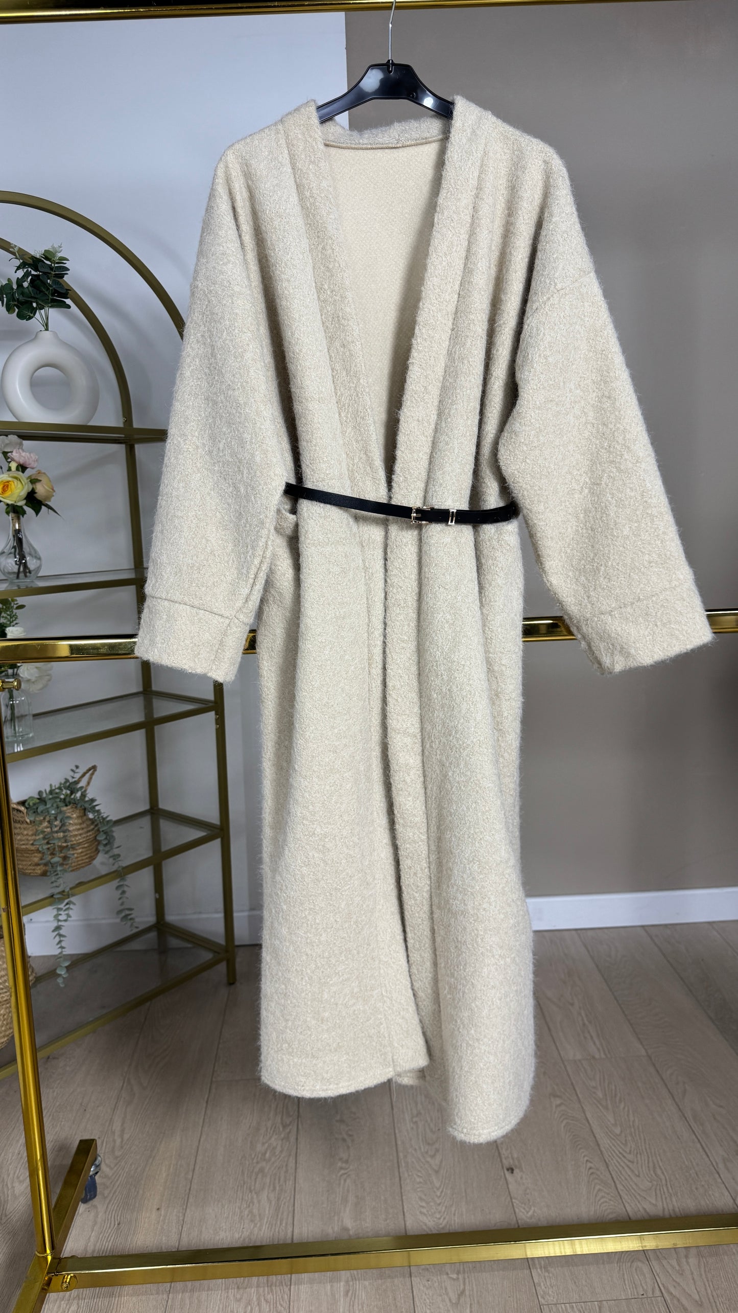 Gilet long pilou pilou avec ceinture