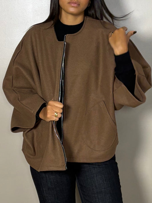 Veste zippé façon laine Sana