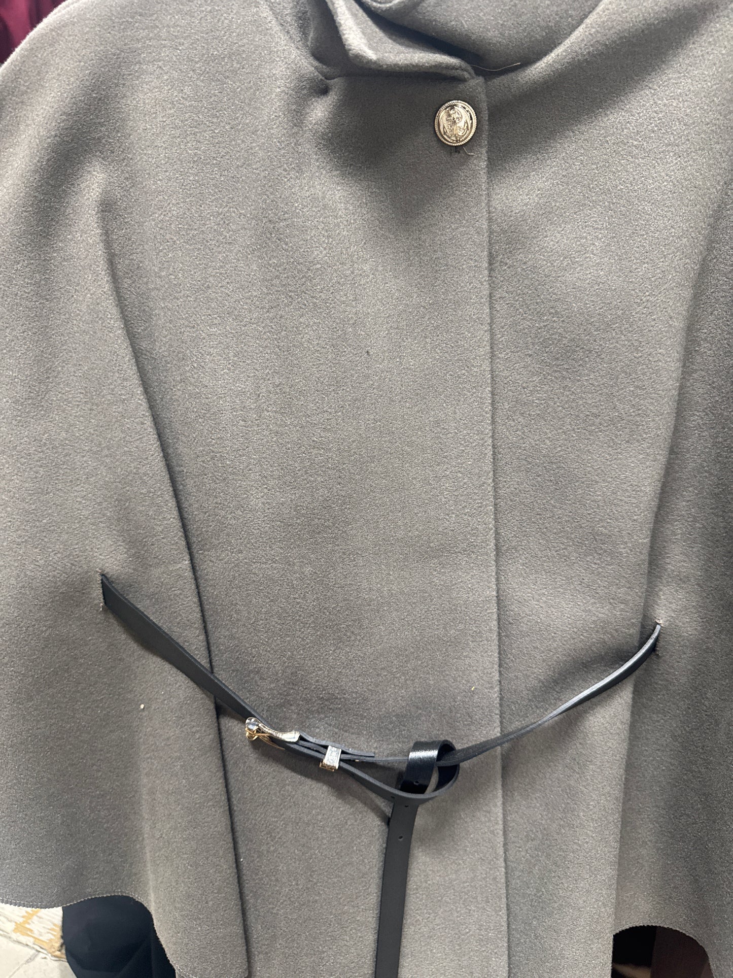 Poncho façon laine ceinture PAOLA - A1