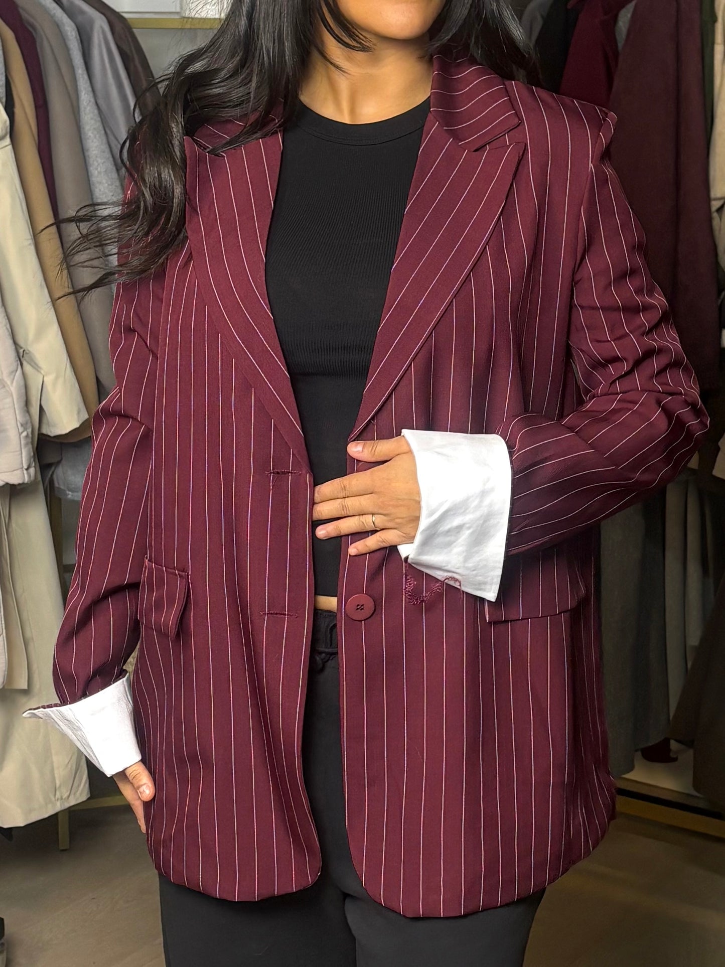 Blazer rayé avec doublure - Karen