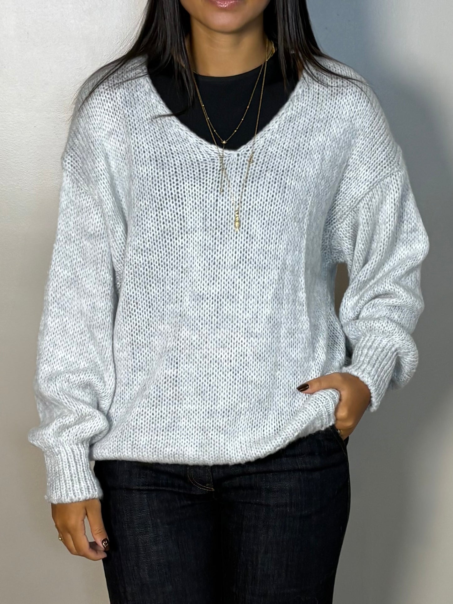 Pull tricoté col V Delia