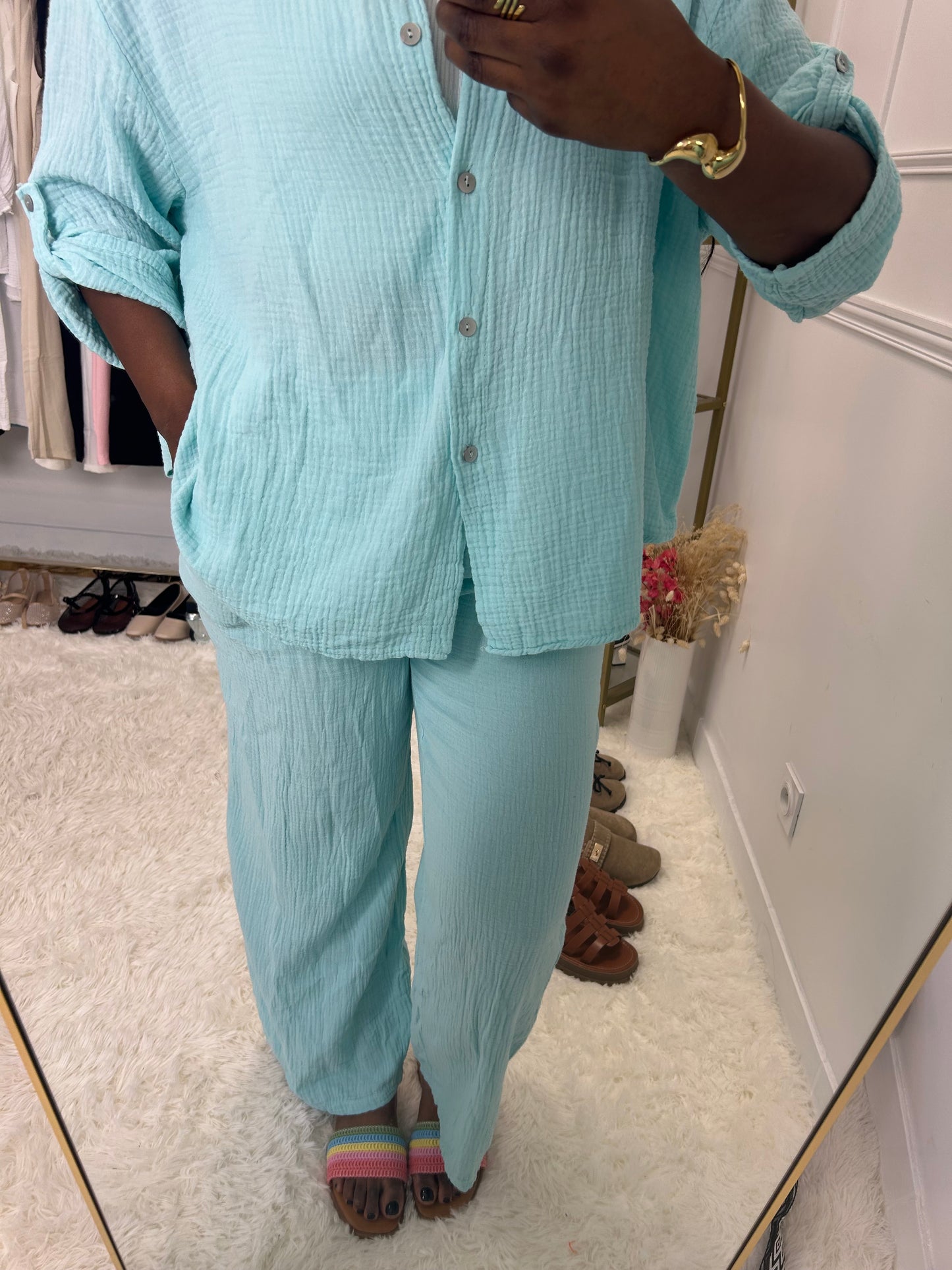 Ensemble chemise gaz de coton - P1