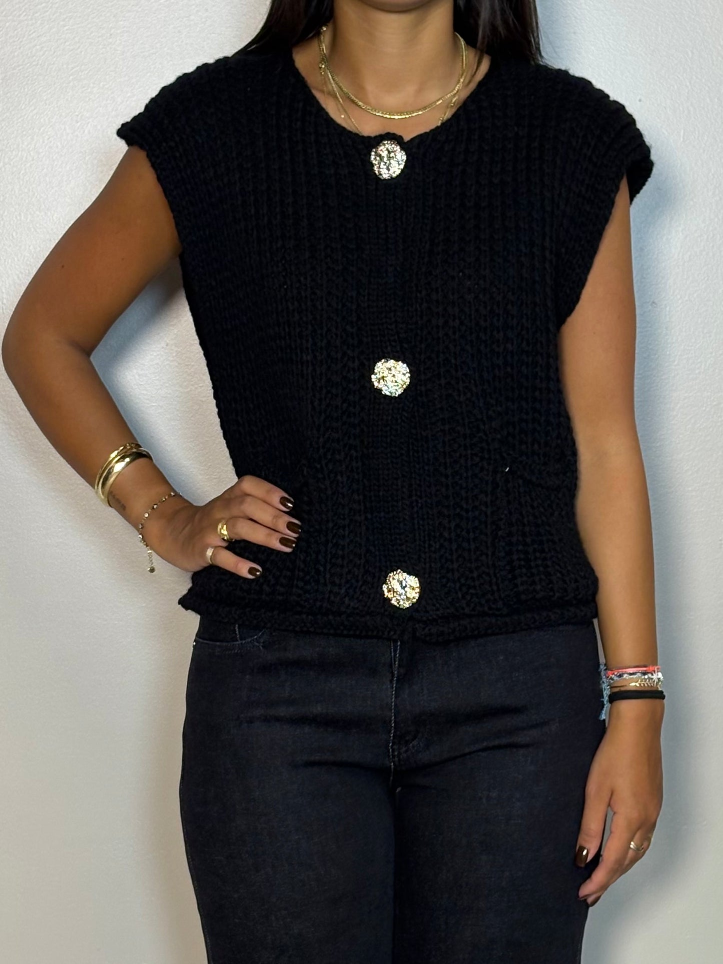 Cardigan tricoter en maille INES