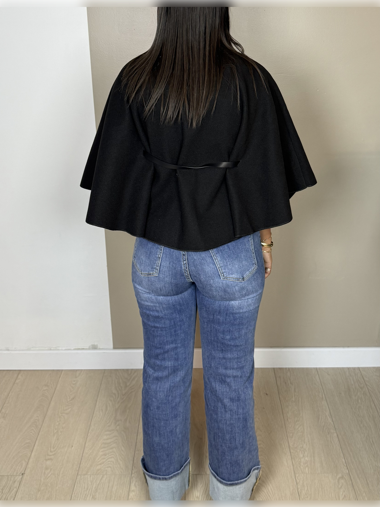 Poncho façon laine ceinture PAOLA - A1