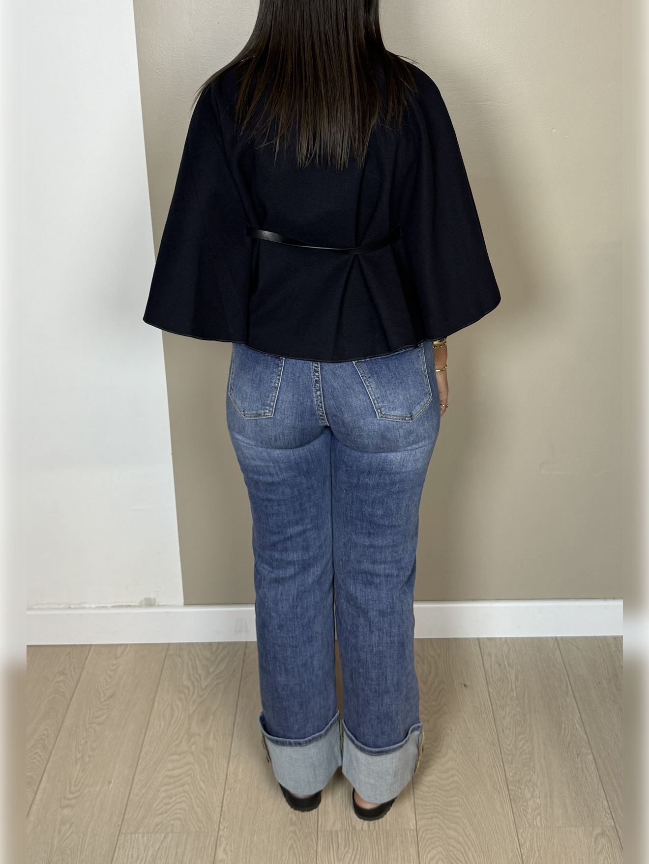 Poncho façon laine ceinture PAOLA - A1