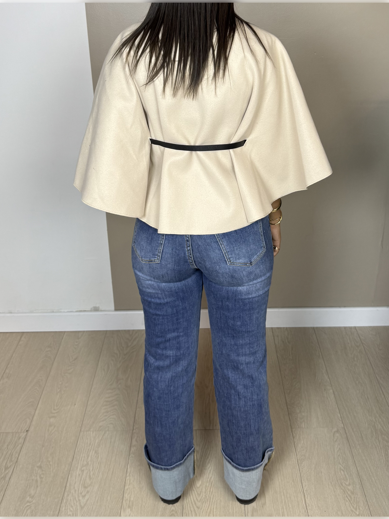 Poncho façon laine ceinture PAOLA - A1