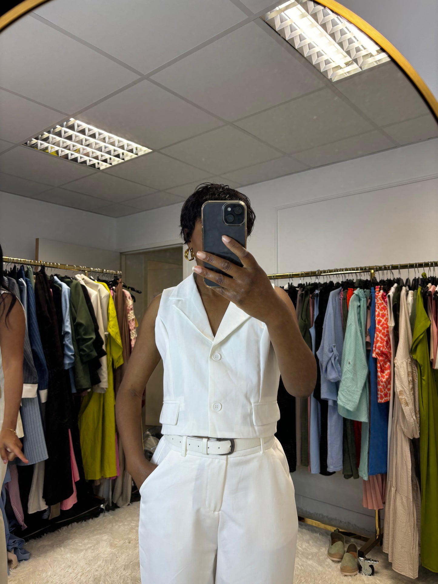 Ensemble blazer court sans manches P3