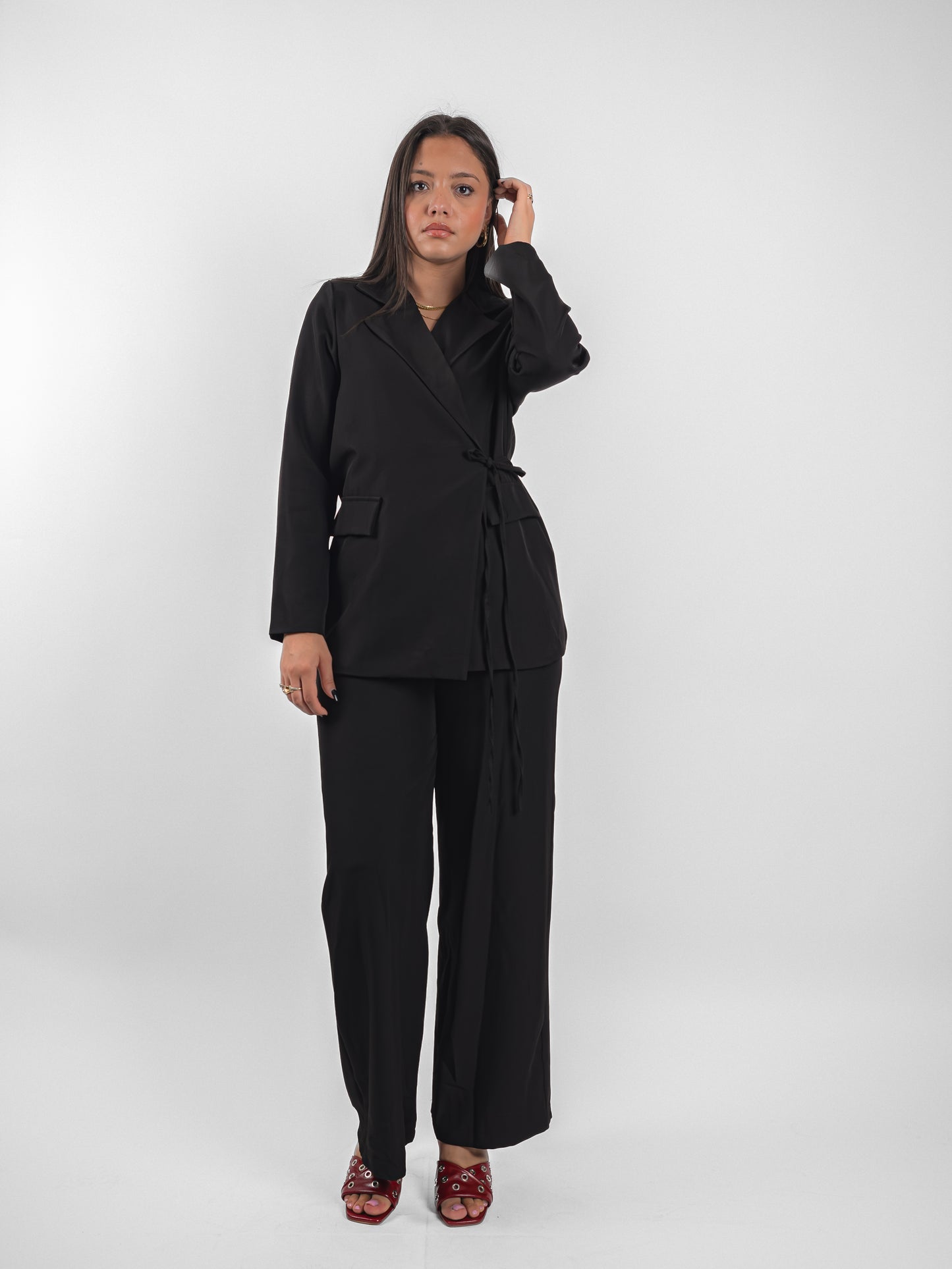 Ensemble blazer à cordon